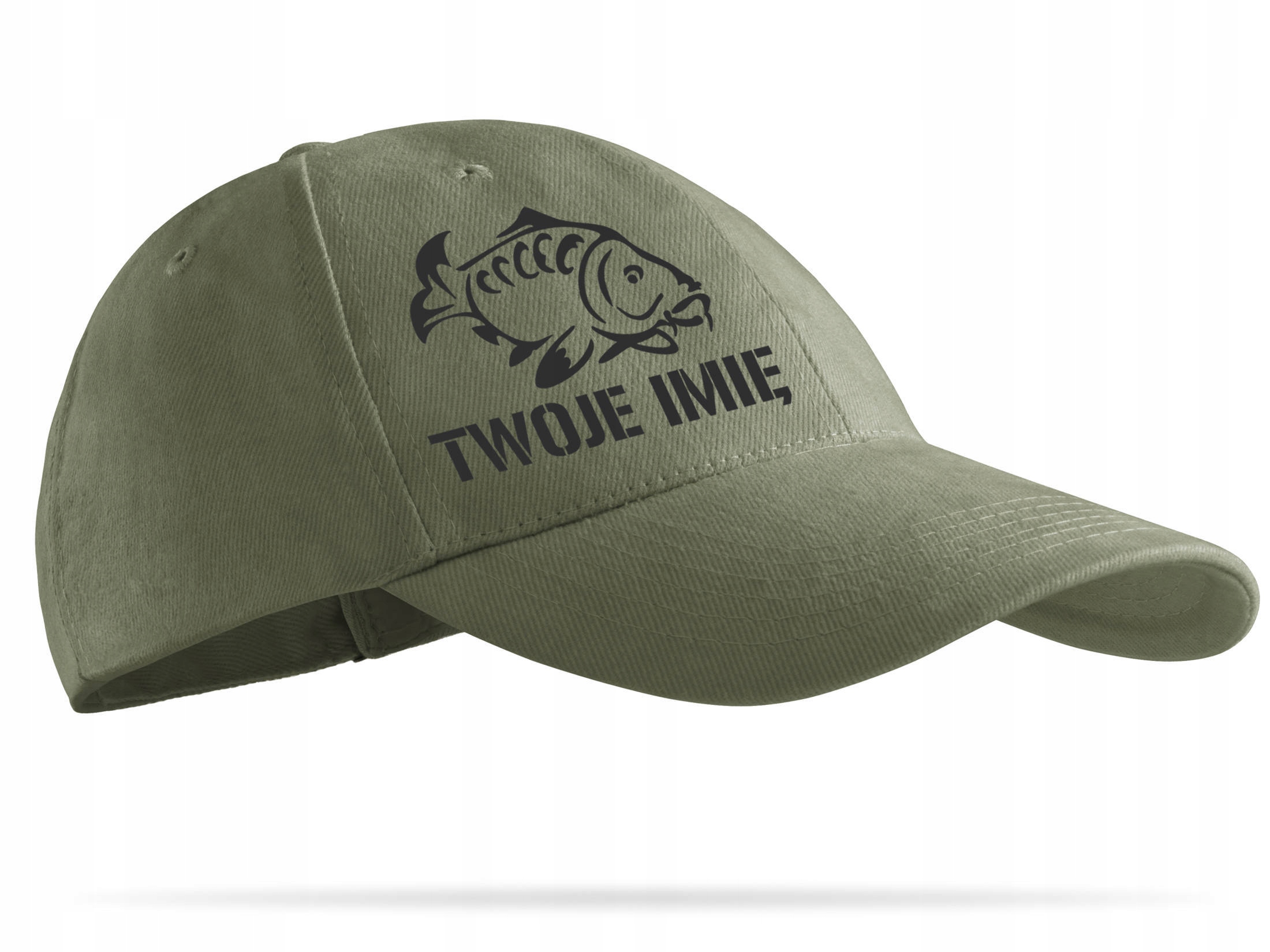 

Czapka wędkarska khaki Karp Twóje Imię-
