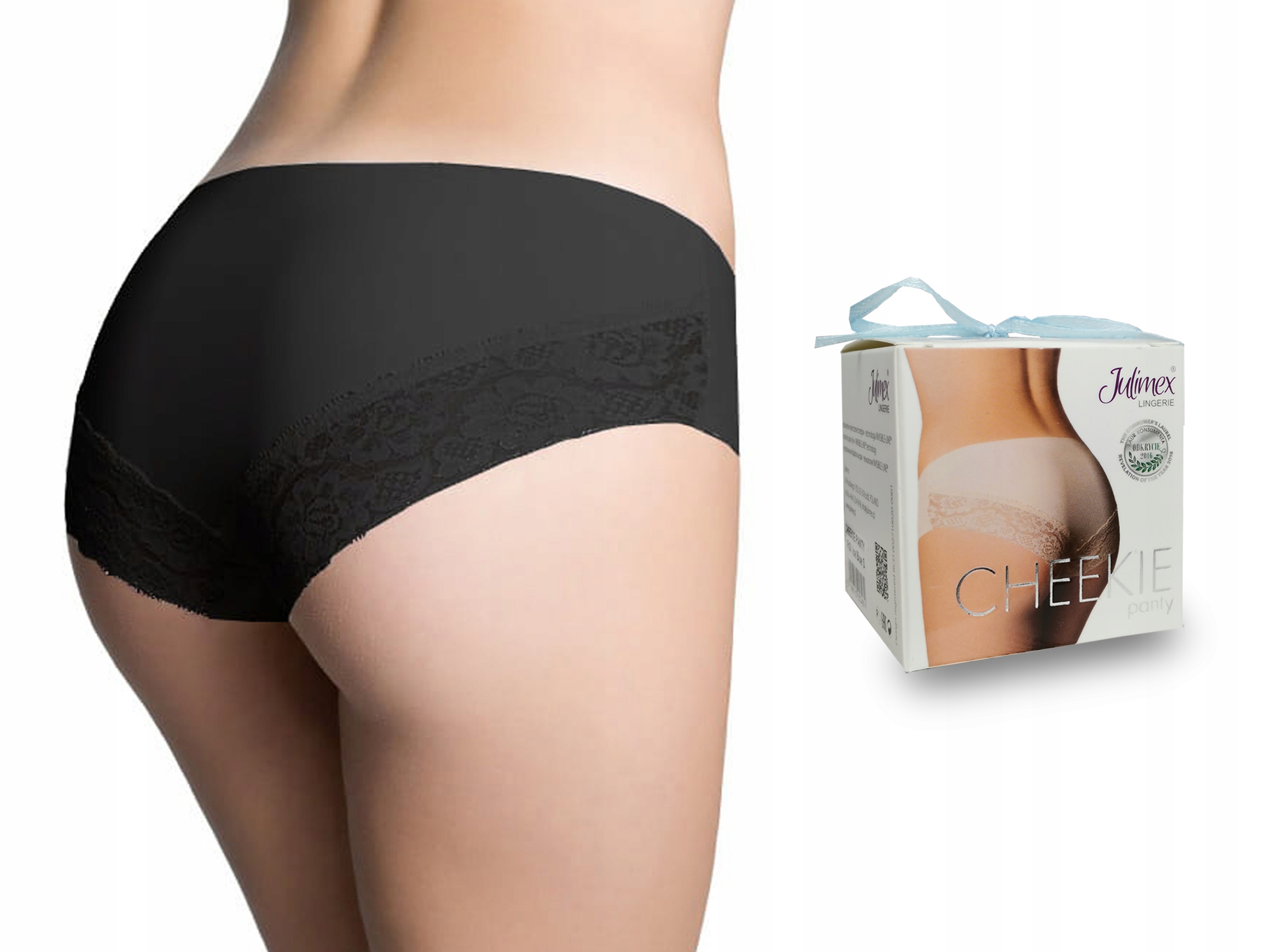 

Julimex Cheekie Bezszwowe Figi Classic Czarny XL