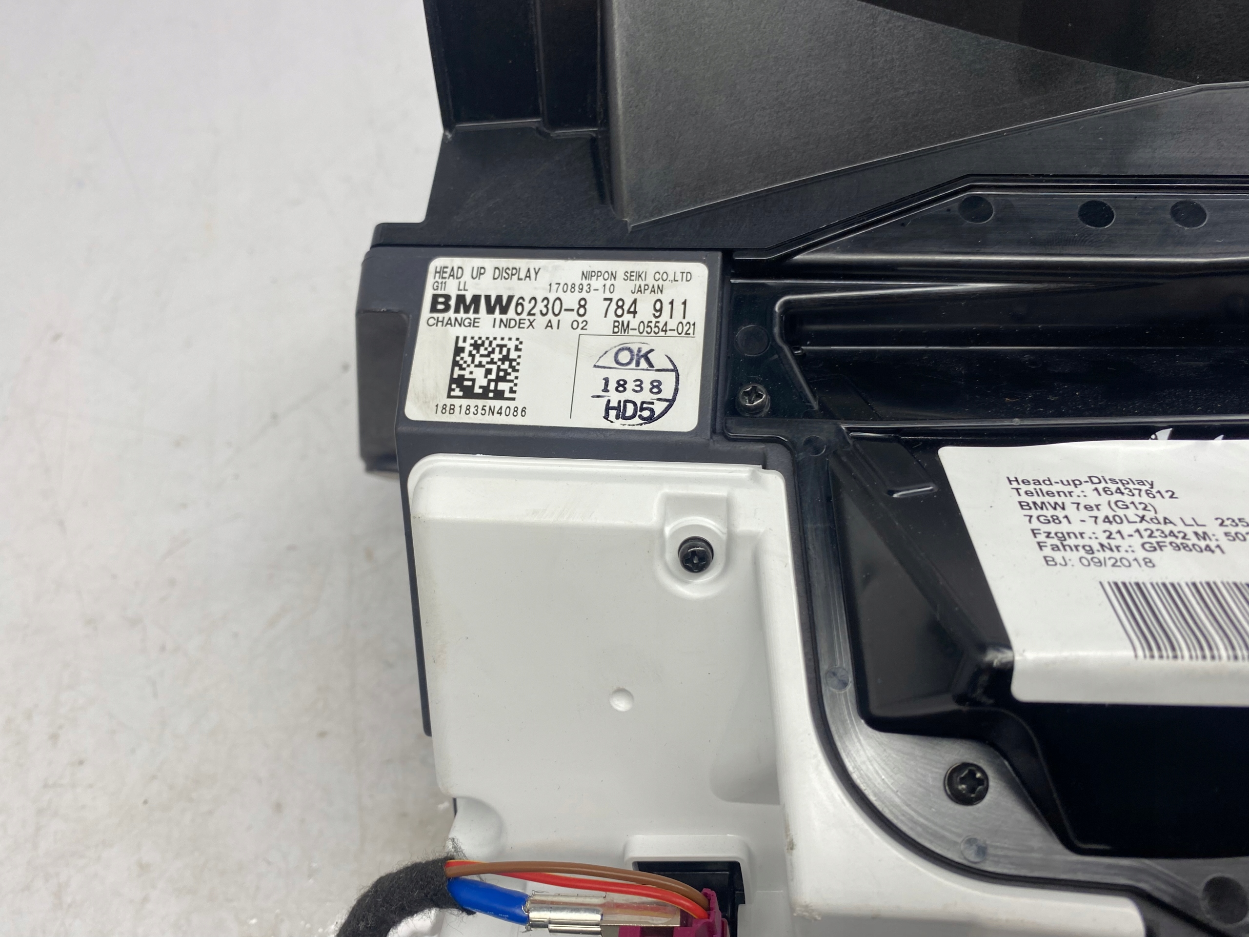 BMW 7 G11 G12 display HEAD UP HUD 8784911