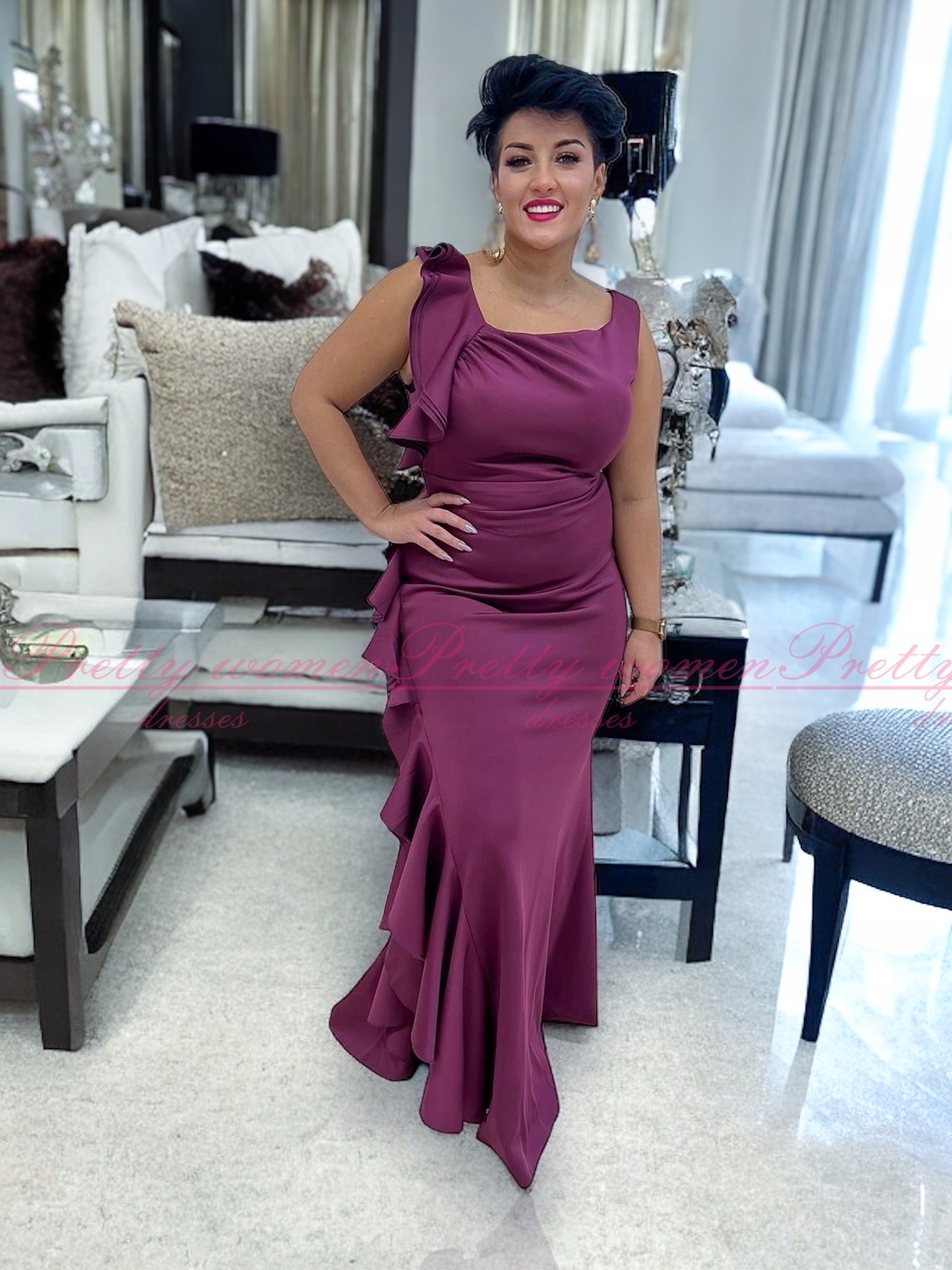 Šaty Na Svatební Hostinu Parker Maxi Švestková 42 XL