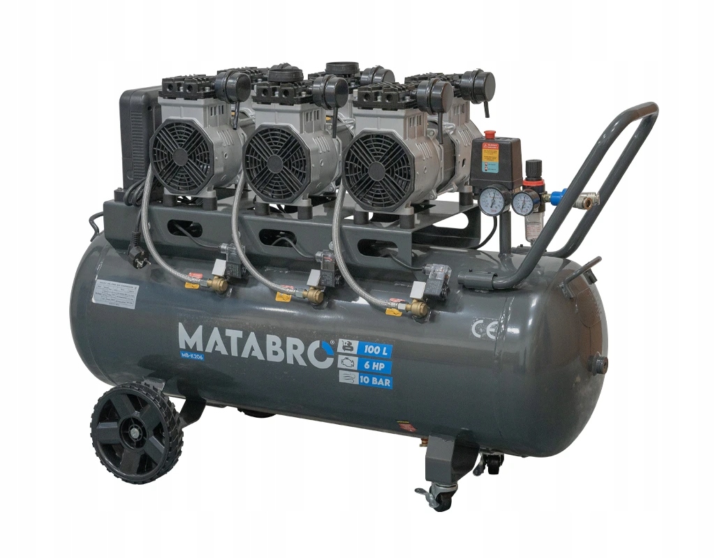 Matabro MB-K206, Bezolejový kompresor 100l, 230V, 6 pístů 4500W