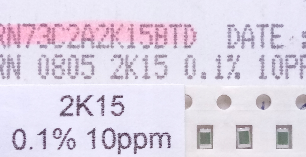 [20szt] Rezystor precyzyjny RN73 Smd 0805 2.15K 10ppm 0,1% low noise audio