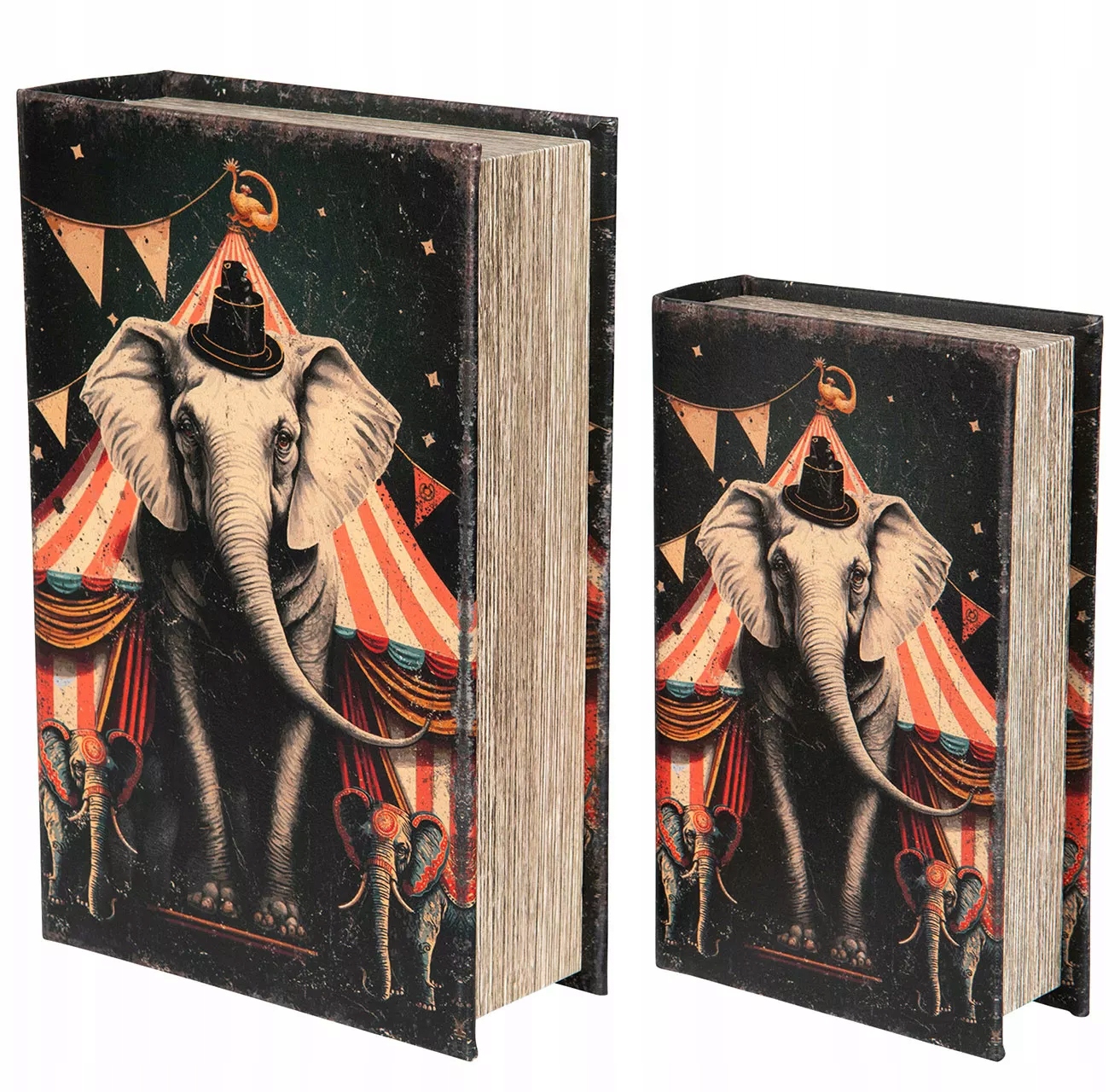 Krabička Jako Kniha Organizér 2 ks slon na šperky drobnosti dárek