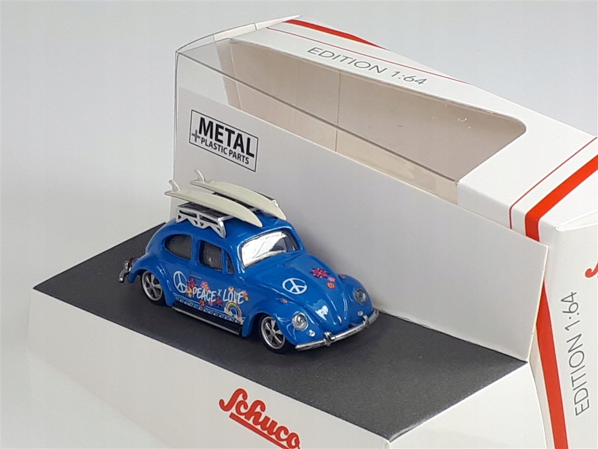 Schuco Volkswagen Beetle Lowrider Surfer Blue 1:64