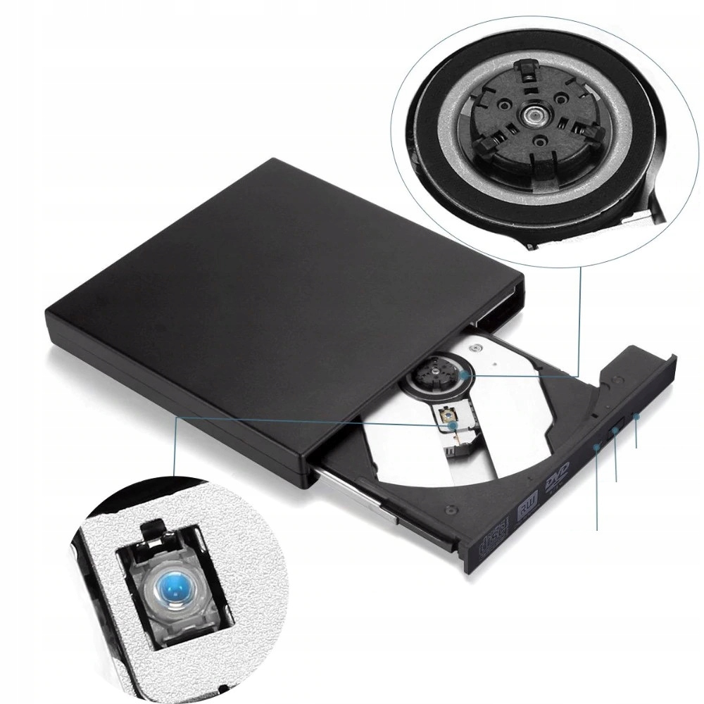 NAPĘD CD-R/DVD-ROM/RW ZEWNĘTRZNY USB 3.0 NAGRYWARKA PRZENOŚNY ODTWARZACZ Stan opakowania oryginalne