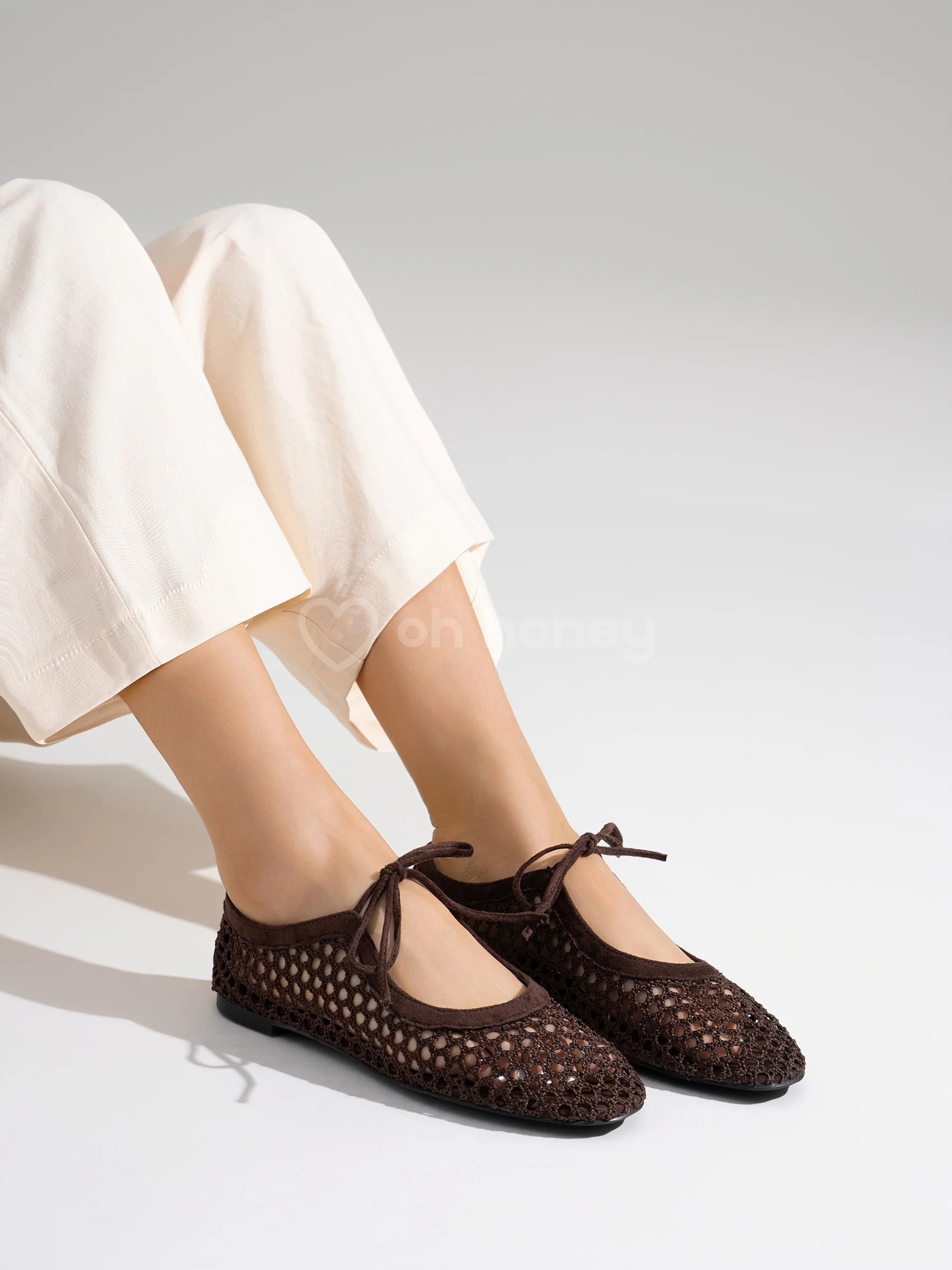 Čokoládové ažurové baleríny Isadora 37
