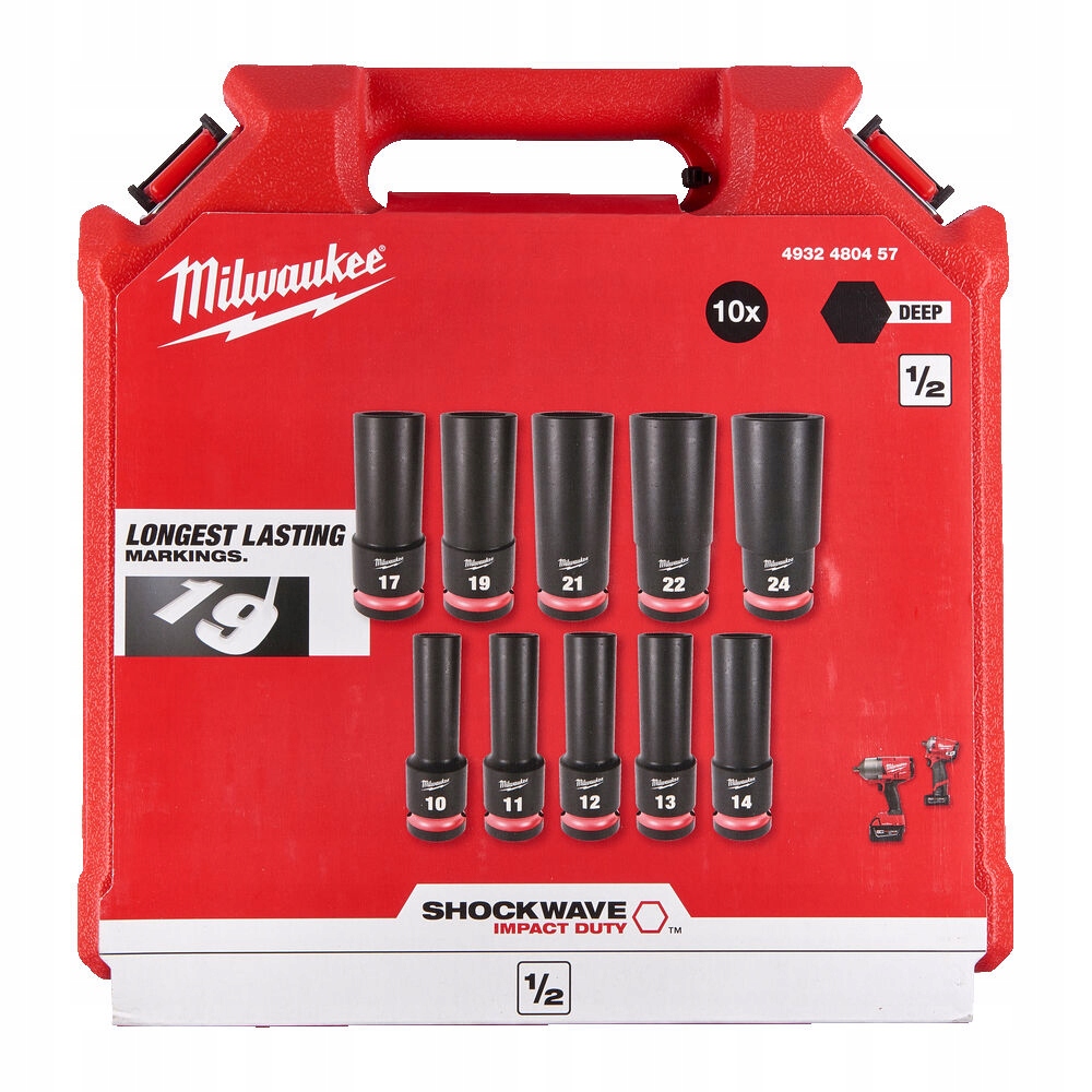 ZESTAW NASADEK UDAR. 1/2 10SZT. DLUGIE 082 808 Marka Milwaukee