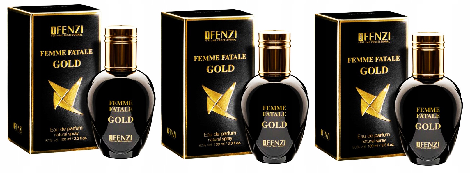 JFenzi Femme Fatale Gold 3x100 ml parfémovaná voda