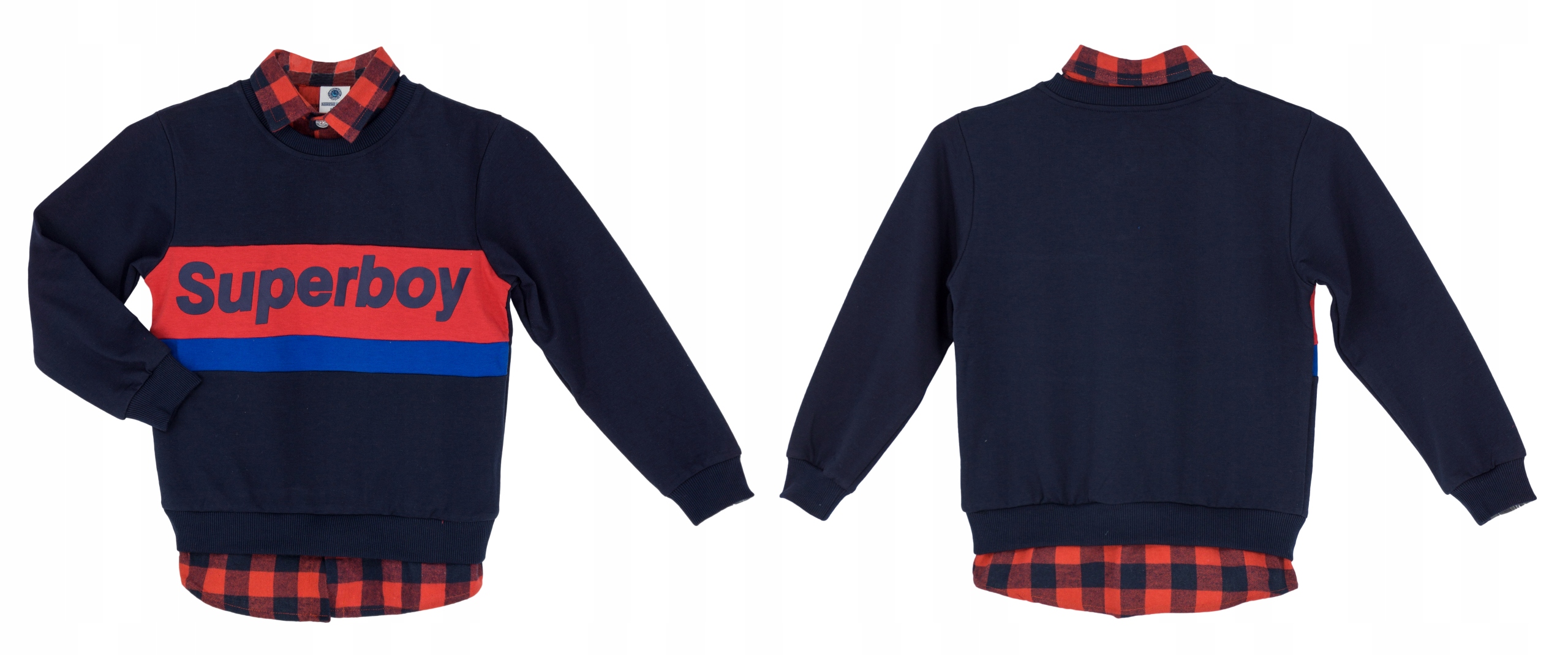 

Bluza z koszulowymi dodatkami 0696 roz. 110/116