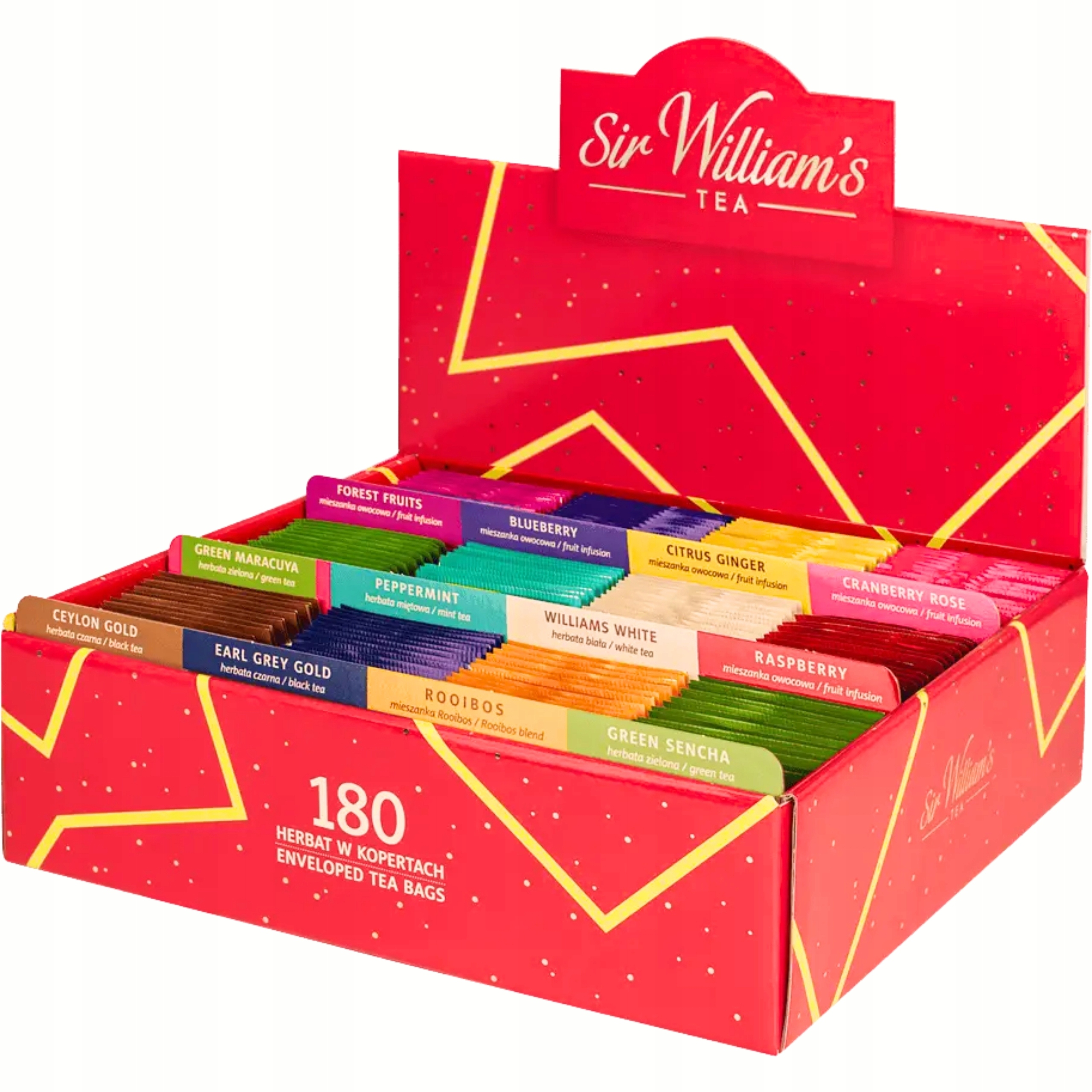 Sir William's Tea dyspenser MIX zestaw 180 herbat 12 smaków