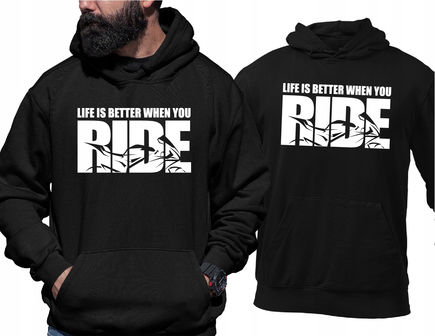 

Bluza z kapturem Motocyklowa Ścigacz Motocyklisty