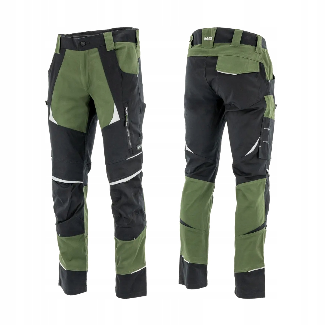 Sara workwear spodnie robocze do pasa Cottonflex czarny-oliwkowy 52
