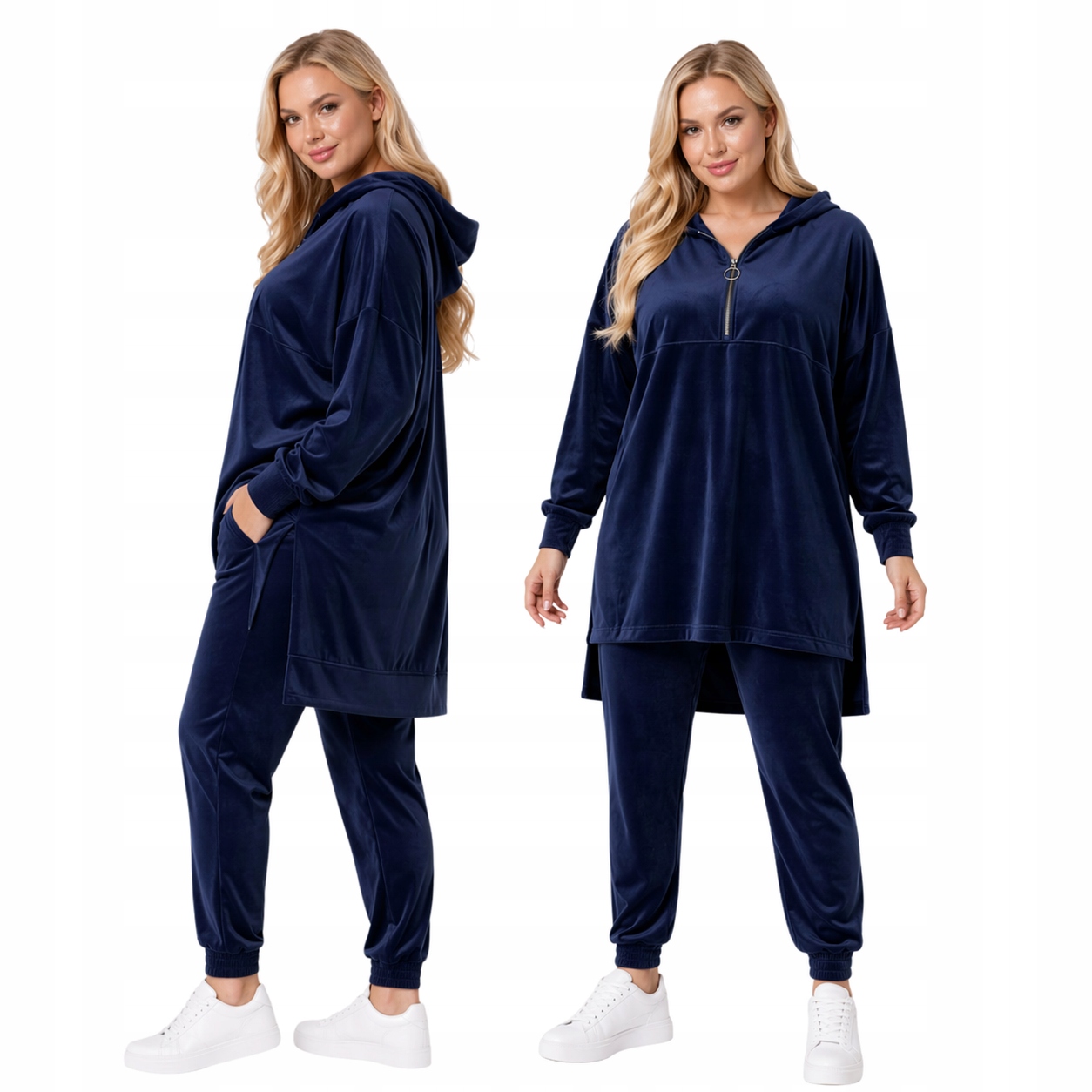 Teplákovka velurová mikina delší tunika unikát komfortní 58 60 9XL