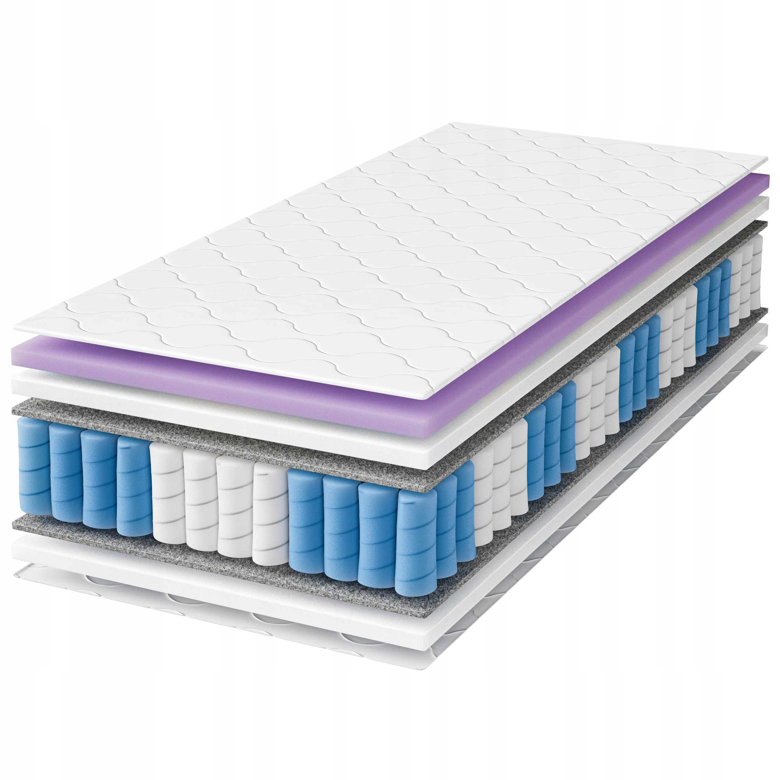 Materac 160x200 hybrydowy kieszeniowy z pokrowcem ProHybrid H2 H3