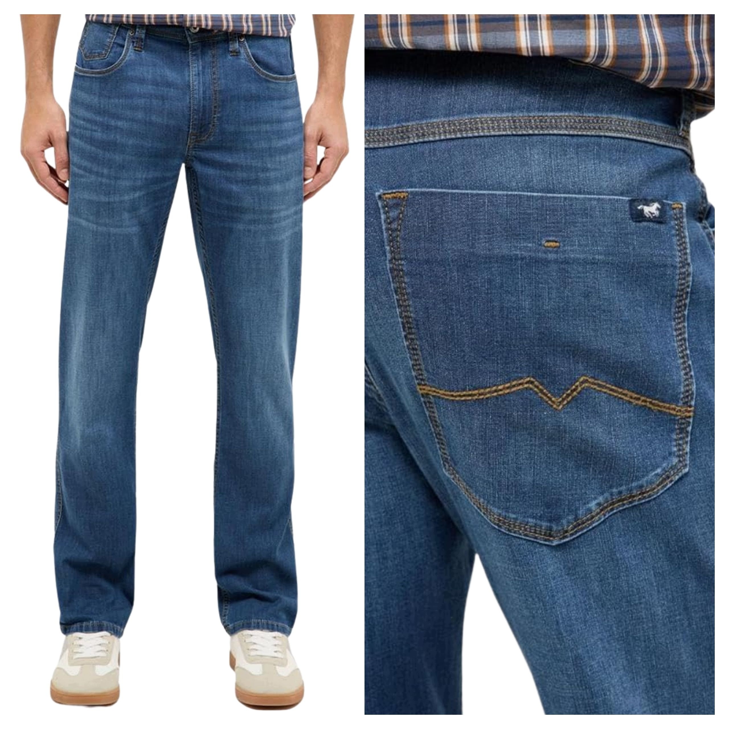 Pánské kalhoty Mustang Tramper Jeans Modré Straight Fit W36 L30
