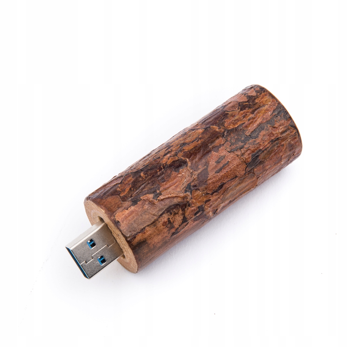 Pendrive Drewniany 2 gb na Święta + box + grawer Kolor brązowy