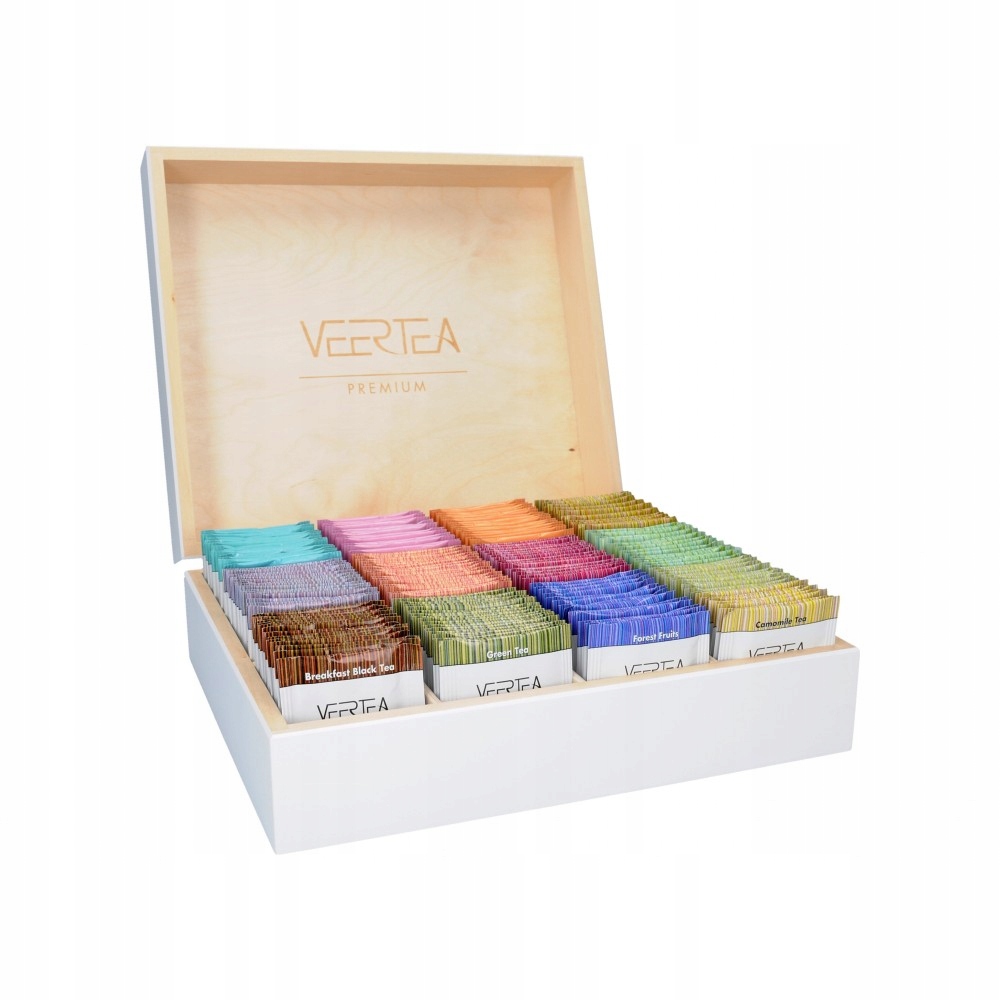 Zestaw herbat Veertea drewniana skrzynka 180 szt