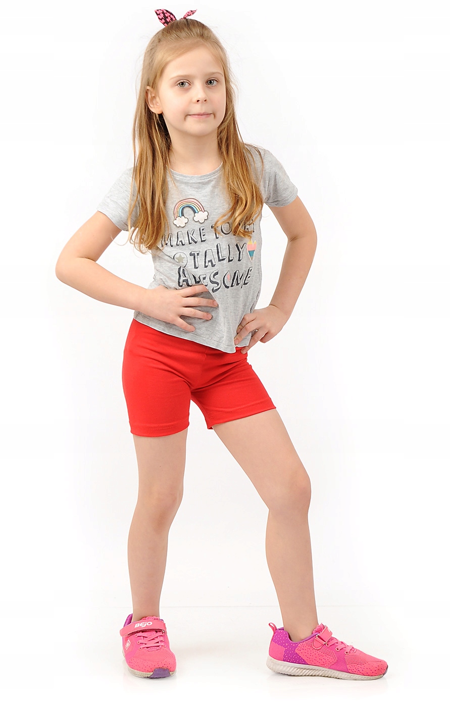 Krótkie spodenki Legginsy 1/2 Kolarki Dziecięce Getry Szorty CZERWONE 122 Marka Inna marka