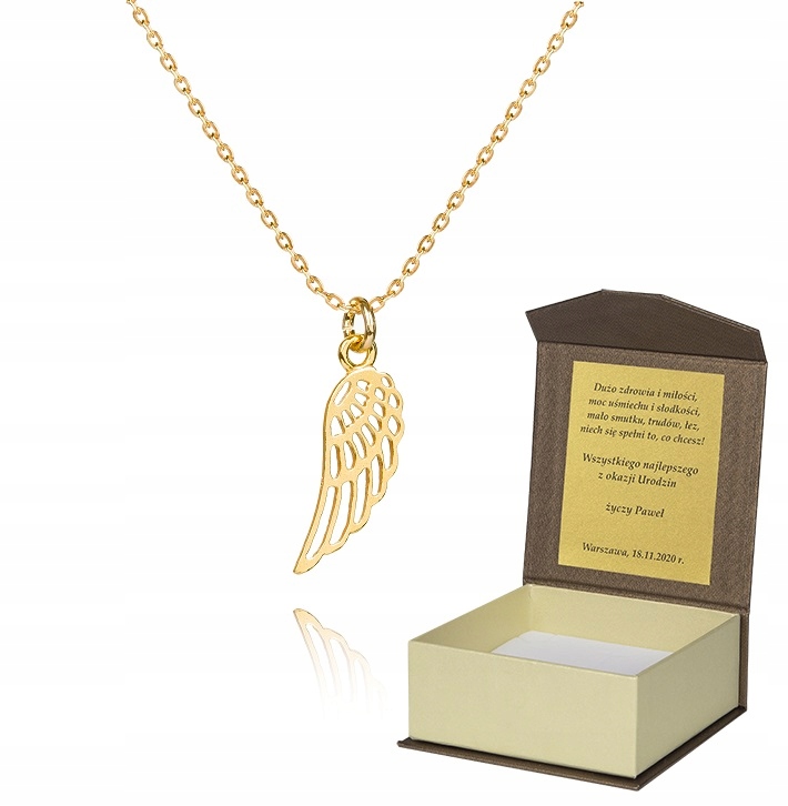 925 Zlatý Řetízek Křídlo 45 CM Věnování A4Z63