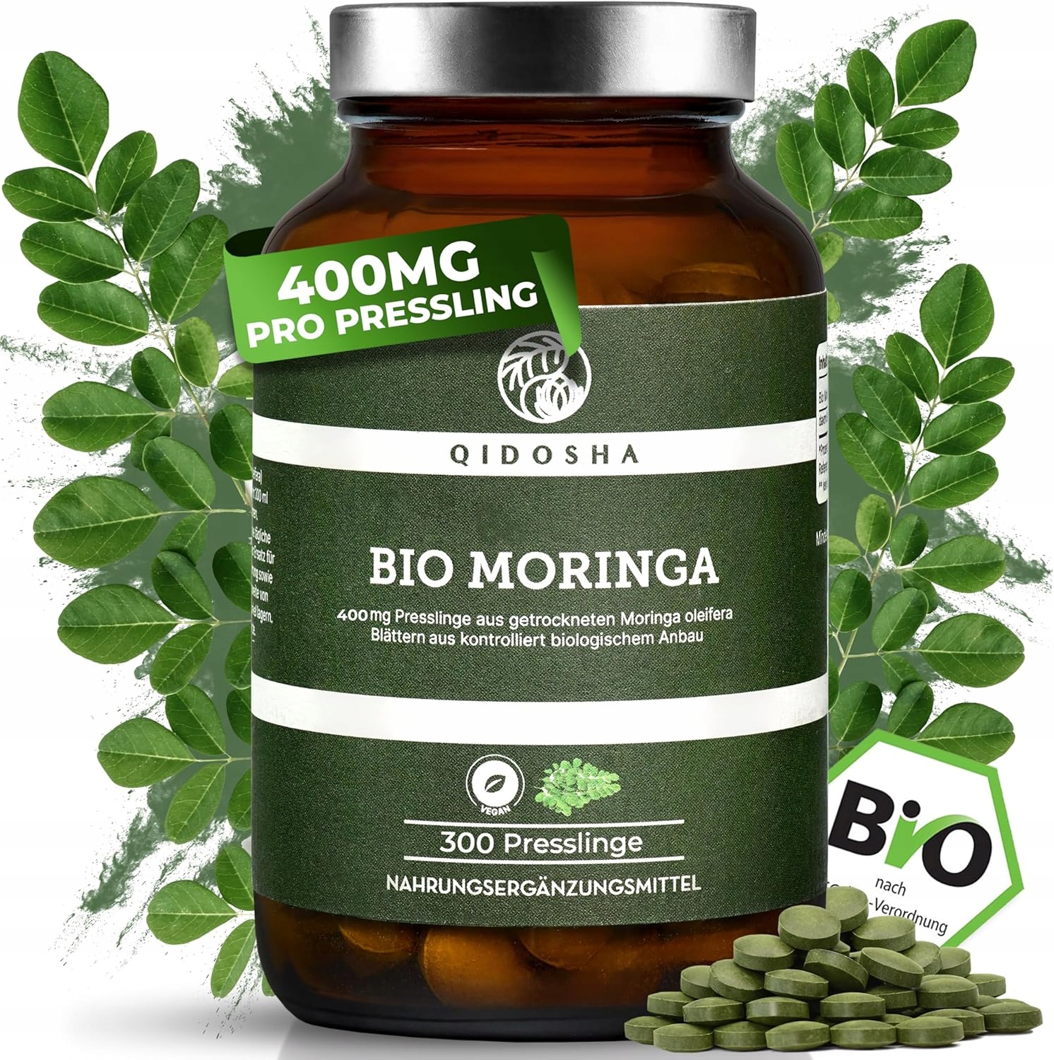 Levně Qidosha Bio Moringa oleifera 300 tabletek Organická