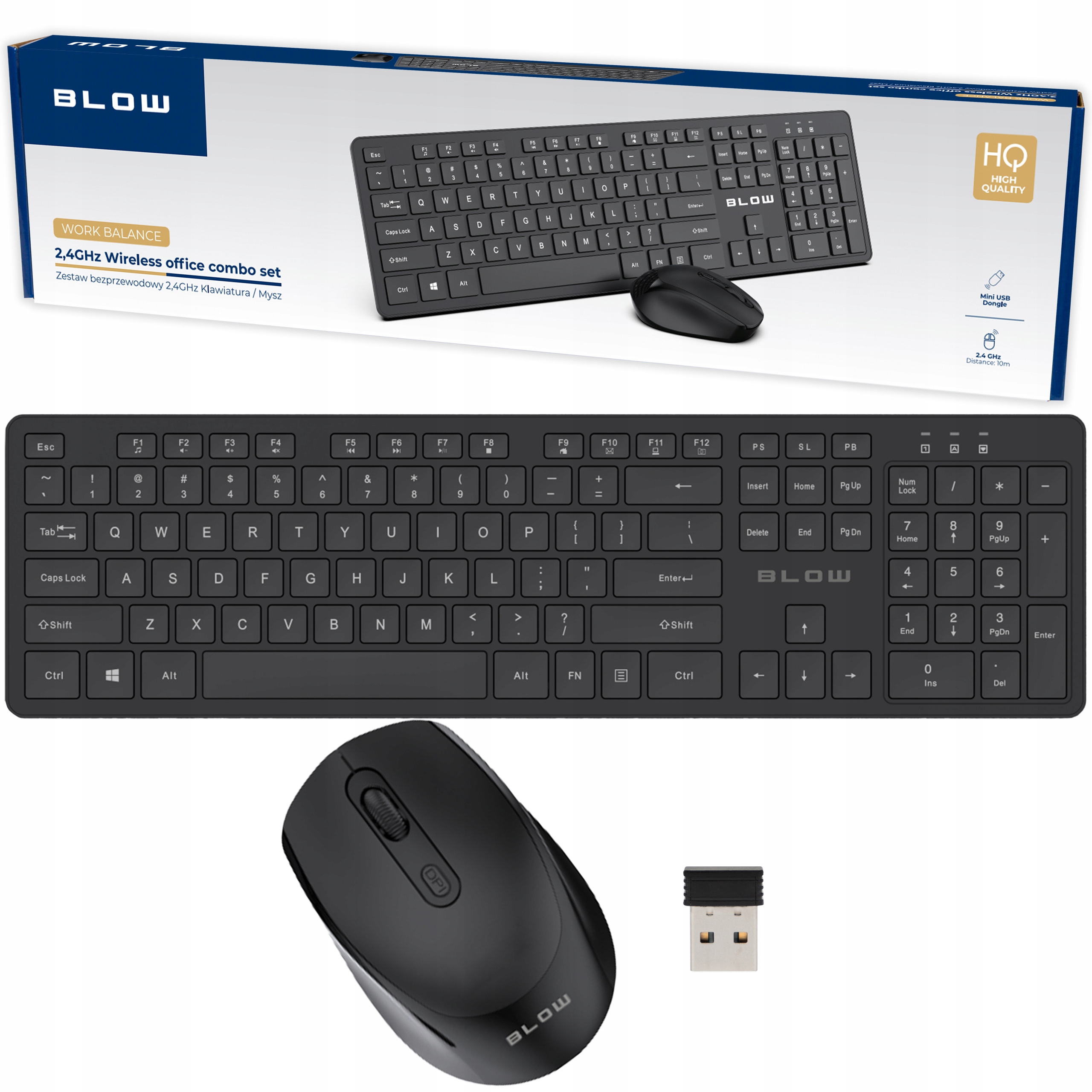 ZESTAW KLAWIATURA MYSZ BLOW WORK BALANCE USB BEZPRZEWODOWA DO PC LAPOTP