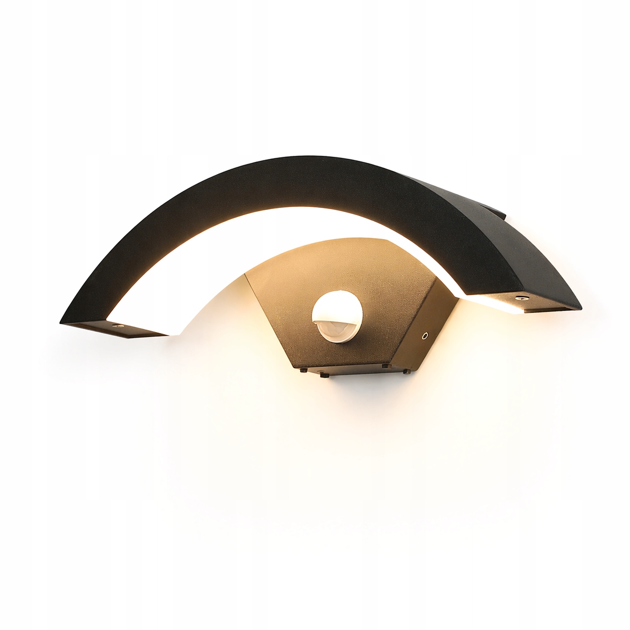 Venkovní Nástěnné Svítidlo Lampa S Pohybovým Senzorem Černá Retro 24W 3000K