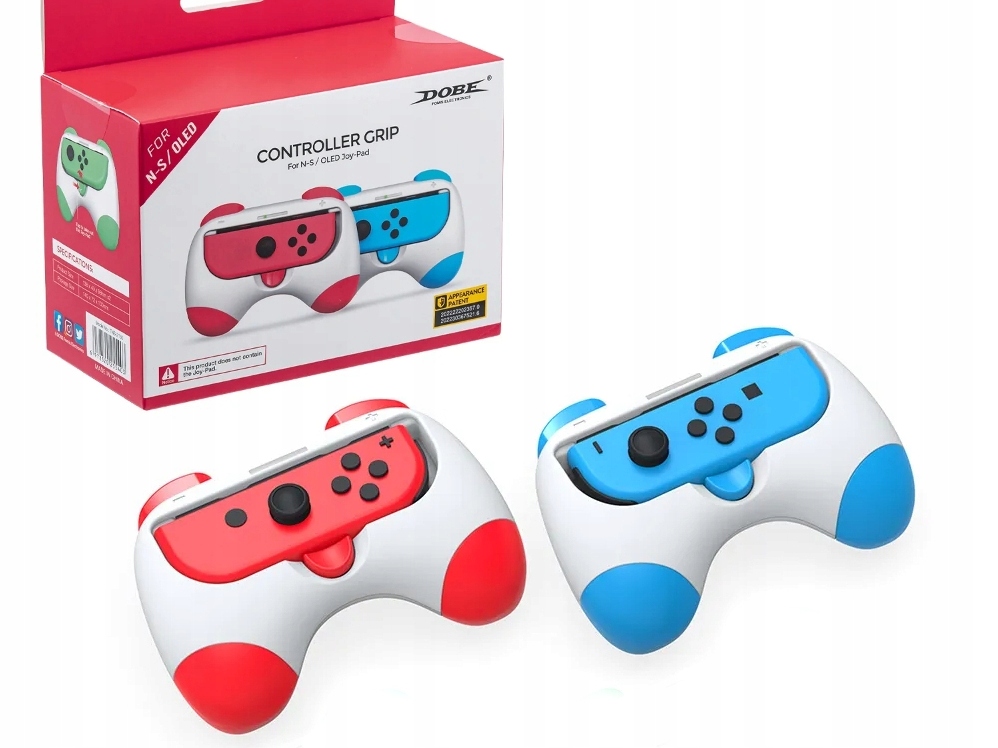 IRIS 2 x uchwyt 2 x grip na joy-con'y do Switch / OLED czerwony + niebieski