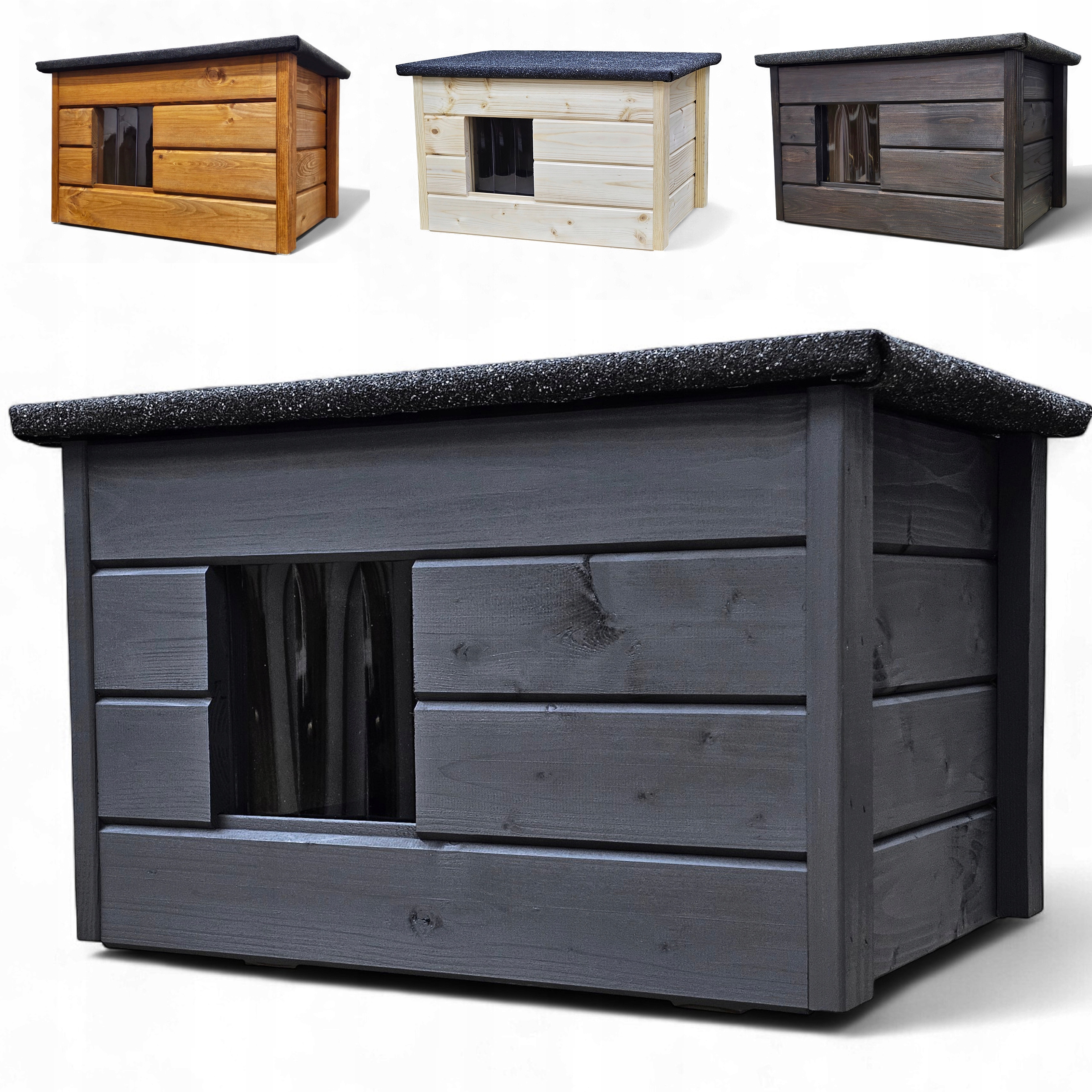 Piękna Buda Budka Domek Dla Kota Psa 3X Malowana Już Złożna Antracyt