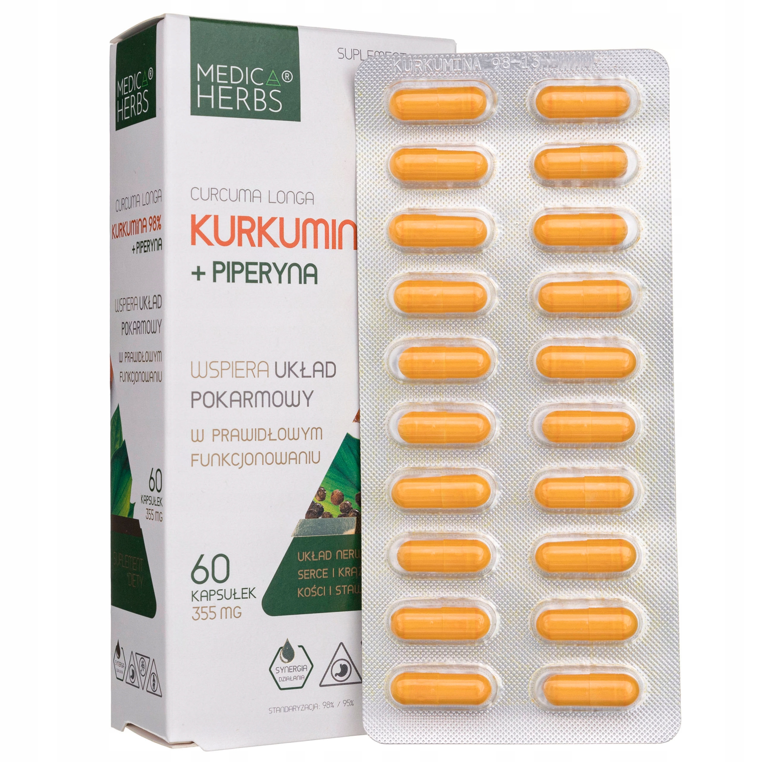 

Kurkuma Piperyna Kurkumina Turmeric Czarny Pieprz