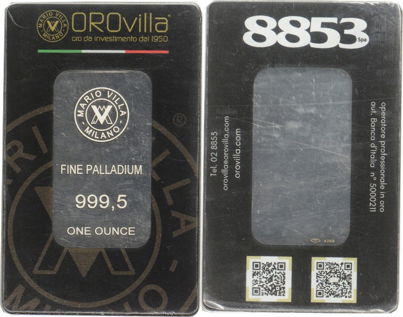 O295.WŁOCHY SZTABKA PALLAD 1 oz