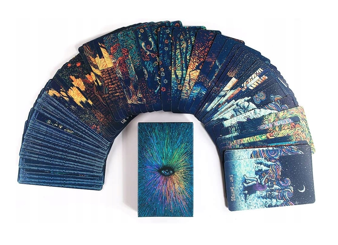 ZESTAW KLASYCZNYCH RIDER WAITE KART TAROTA 78 KART Nazwa Sun Gold Foil Tarot Deck