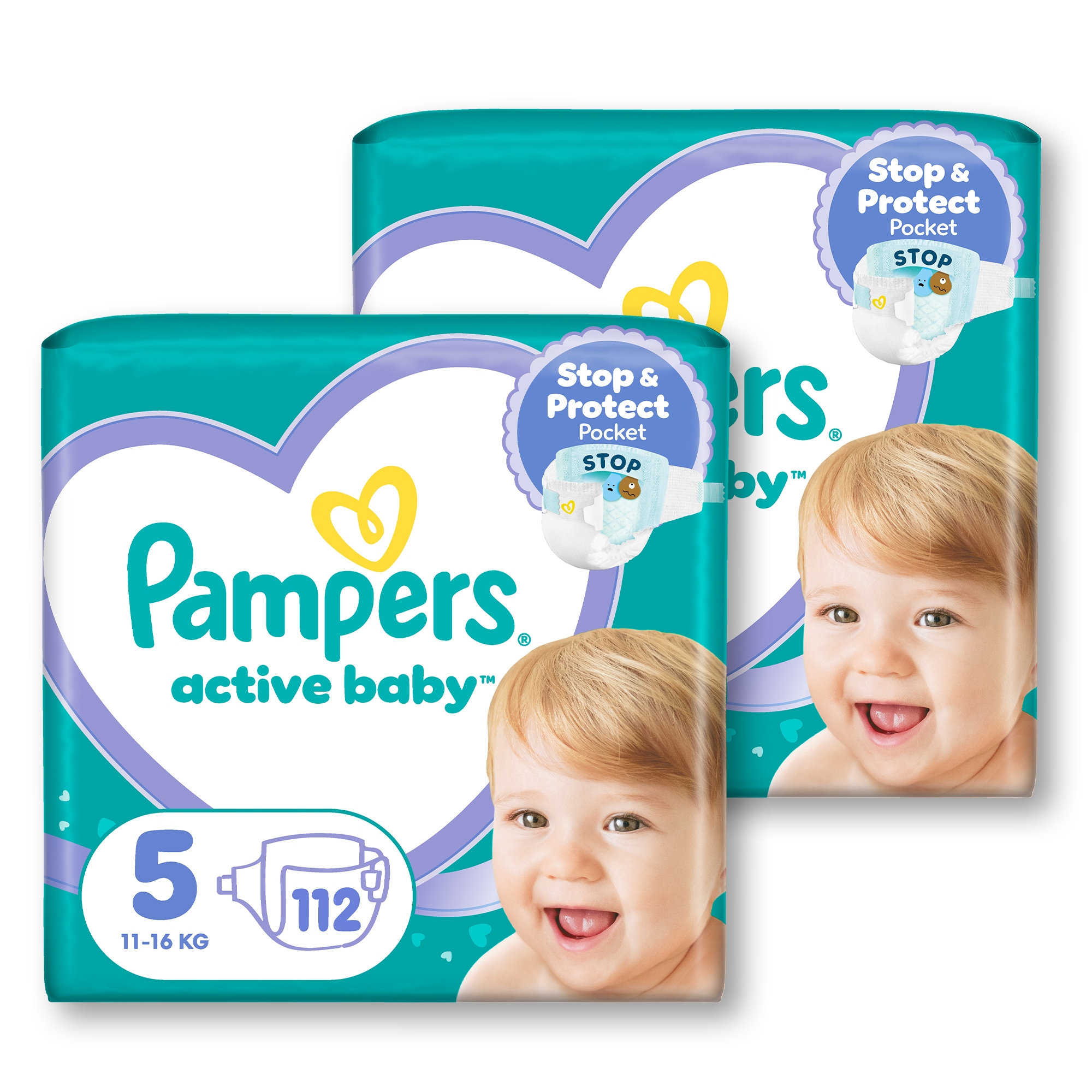 Pampers Active Baby rozmiar 5, 2x 112 szt., 11-16 kg Pieluszki
