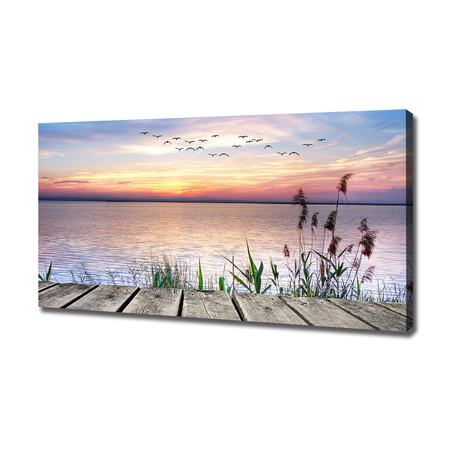 

Foto obraz na płótnie Jezioro zachód 120x60 cm
