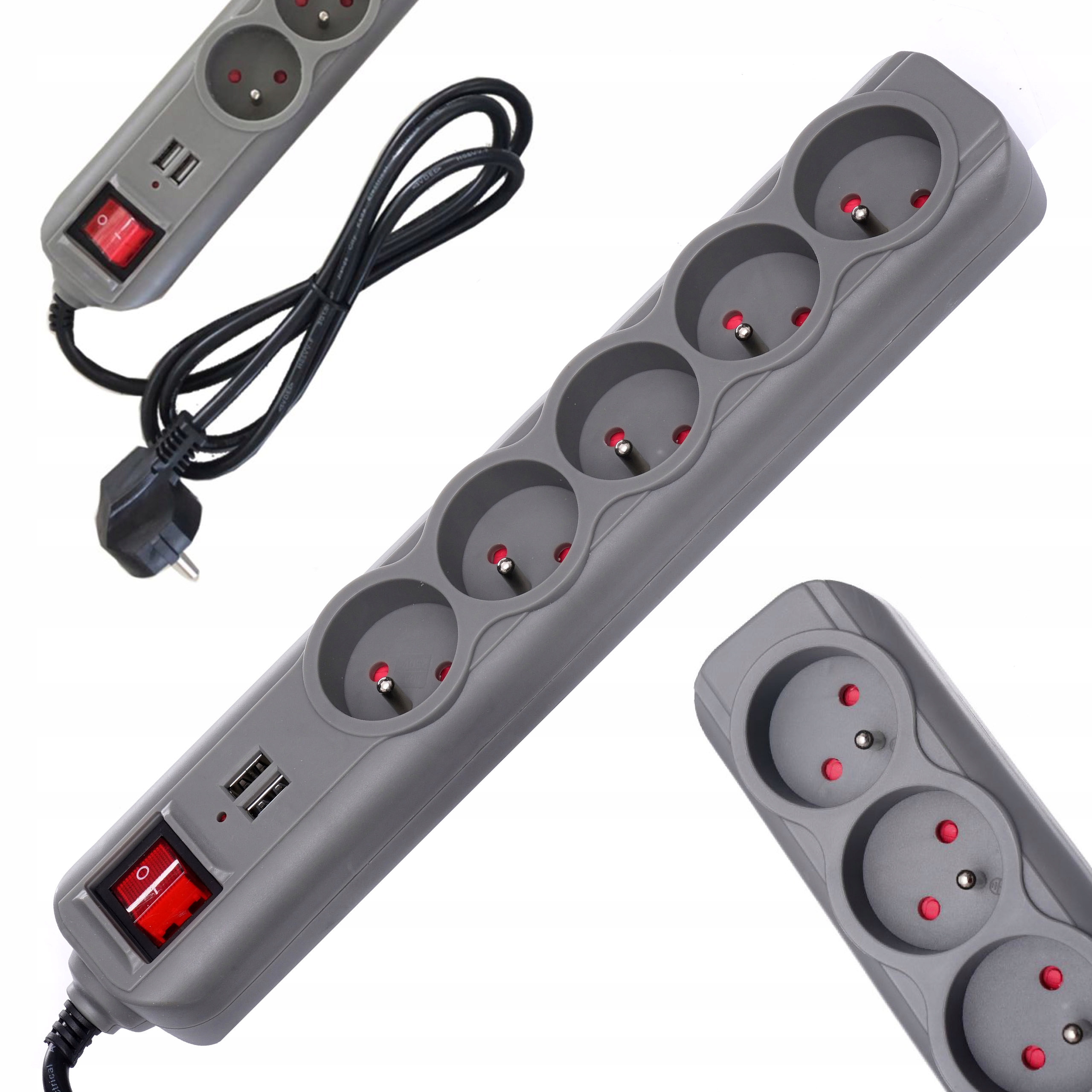 

Przedłużacz Listwa Zasilająca Usb 1,5M 5 Gniazd