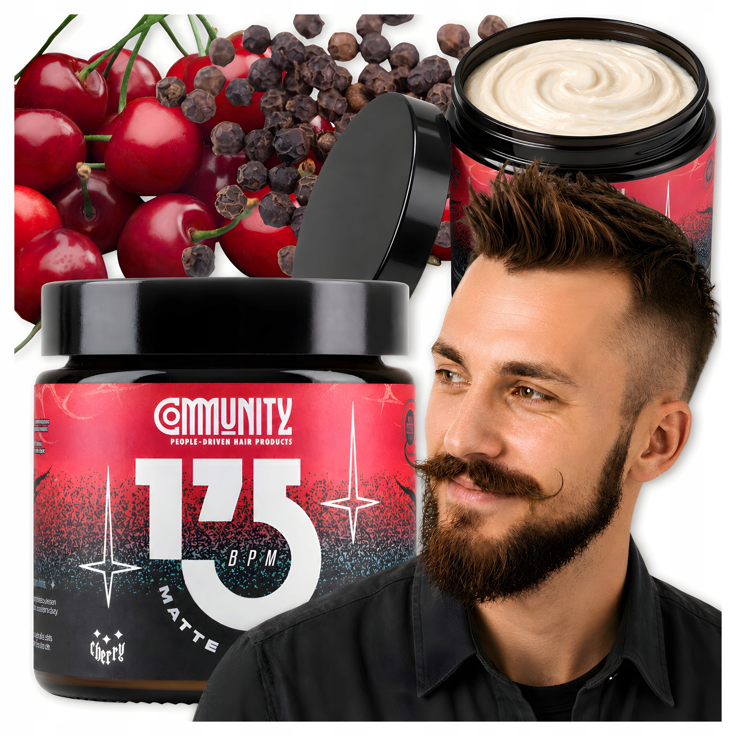 Pasta na úpravu vlasů 175 Bpm Community Cosmetics Silný úchop Mat 120 g