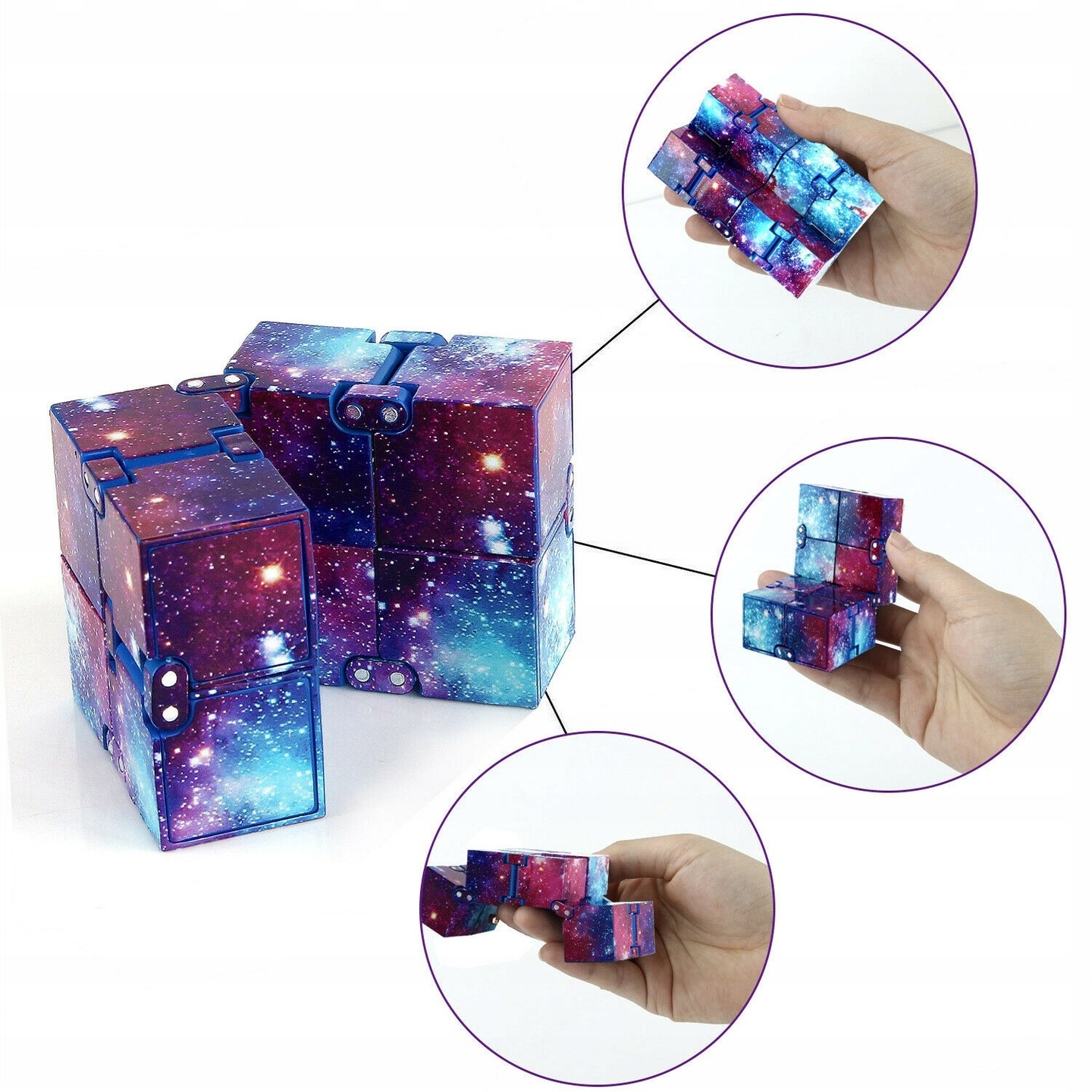 MAGICZNA KOSTKA ANTYSTRESOWA infinity cube FIDGET Kolor dominujący wielokolorowy