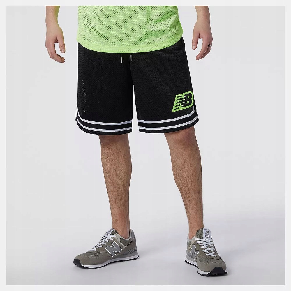New Balance Czarne Logowane Spodenki (XL)