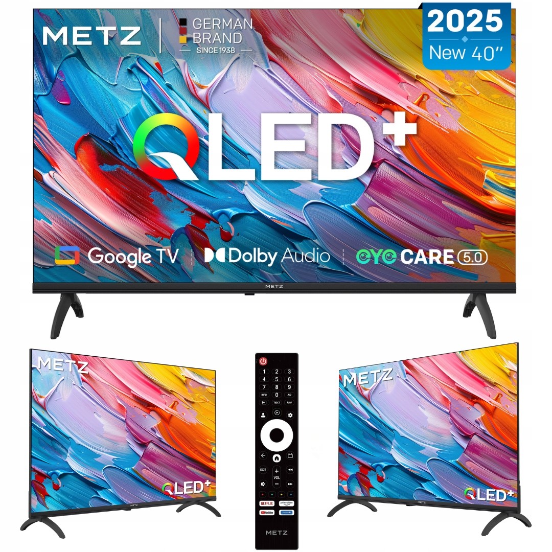 Telewizor Qled Google Tv 40" Metz 40MQF7000Z Smart Tv DVBT2 WiFi Bezramkowy