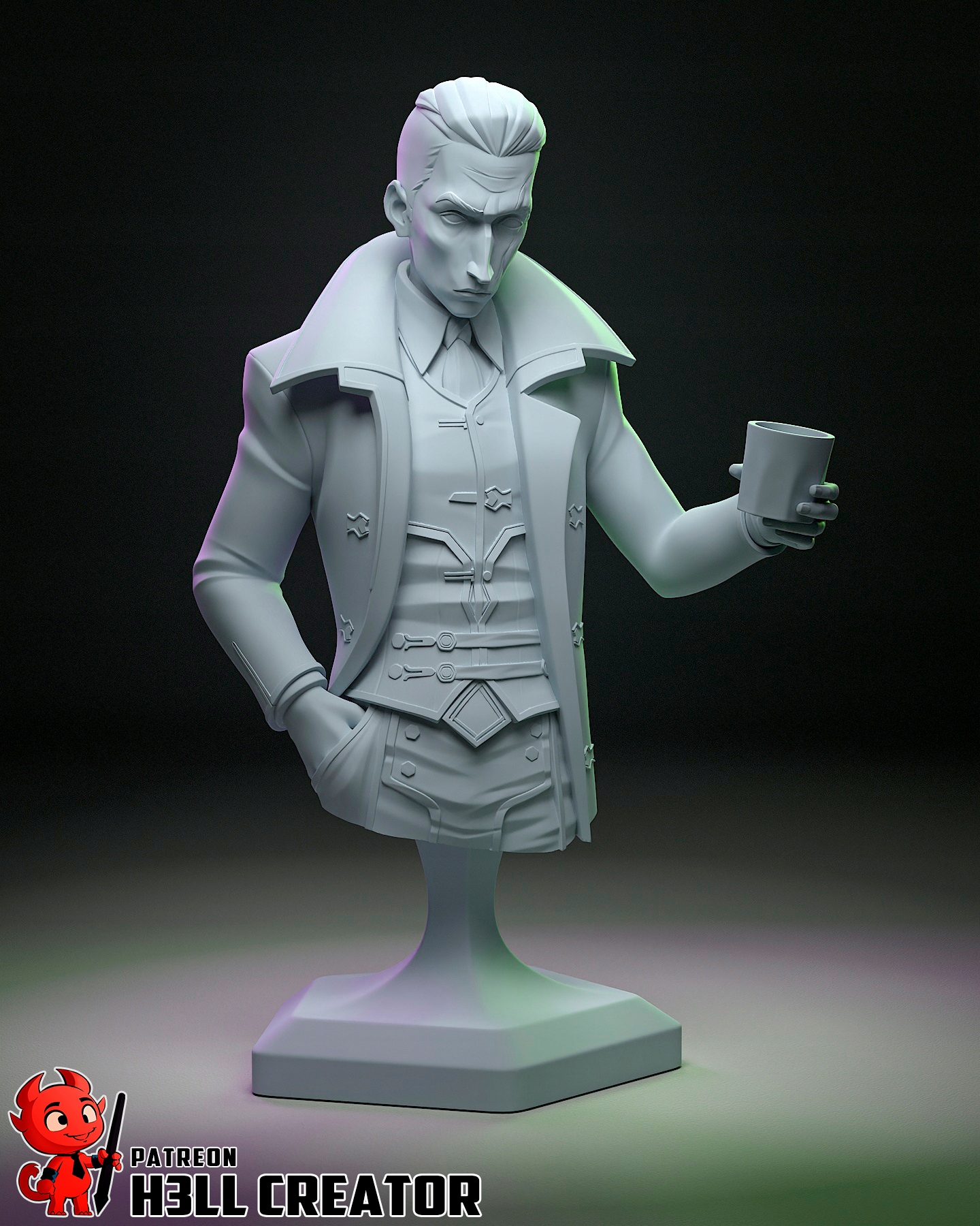 Figurka Silco Arcane Popiersie H3ll Creator 3D tisk 14K Dárek