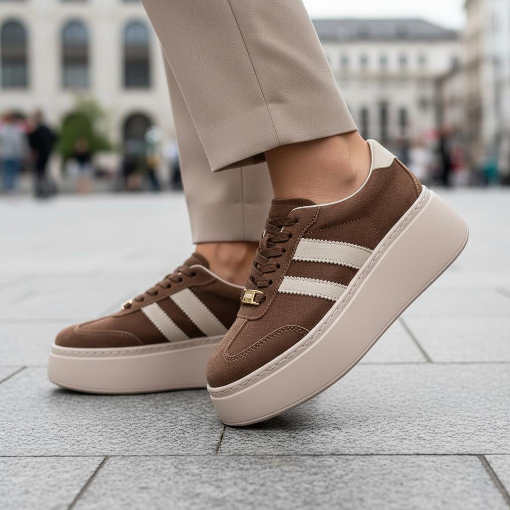 Dámské polobotky Kůže Přírodní hnědá Vysoká Podrážka Goodin 1044