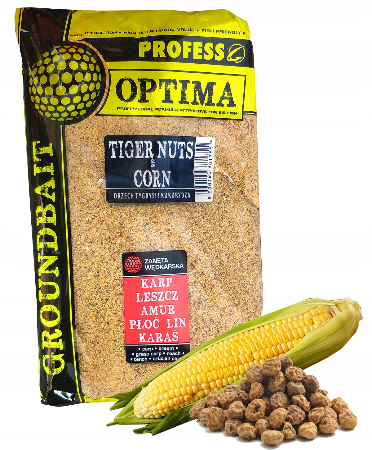 Zanęta Profess Optima Orzech Tygr. Kukurydza 10 kg
