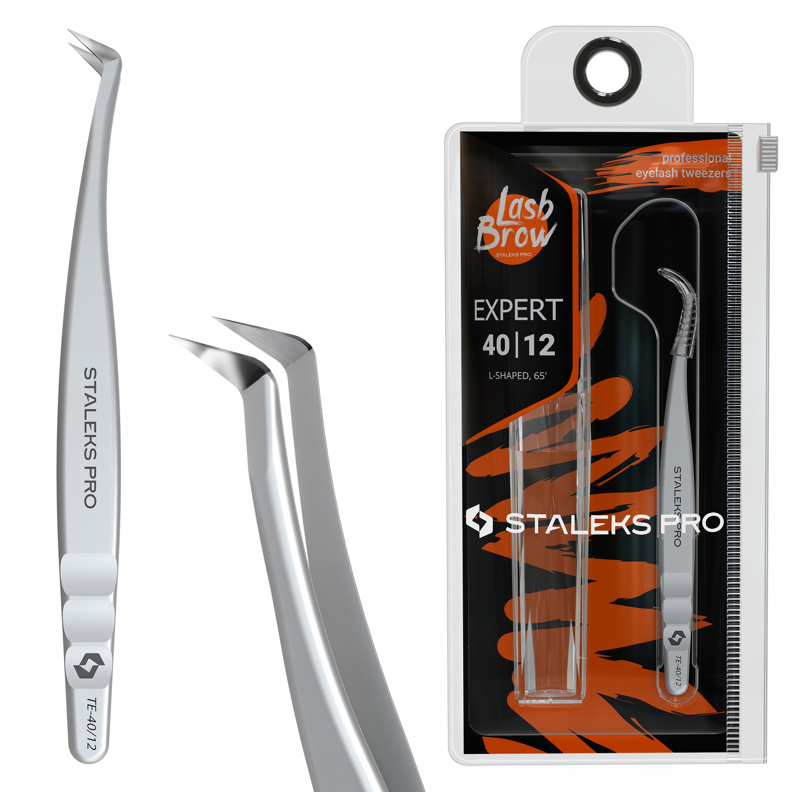 Pinzeta Na Prodlužování Řas Písmeno L (65') Staleks Pro Expert TE-40/12