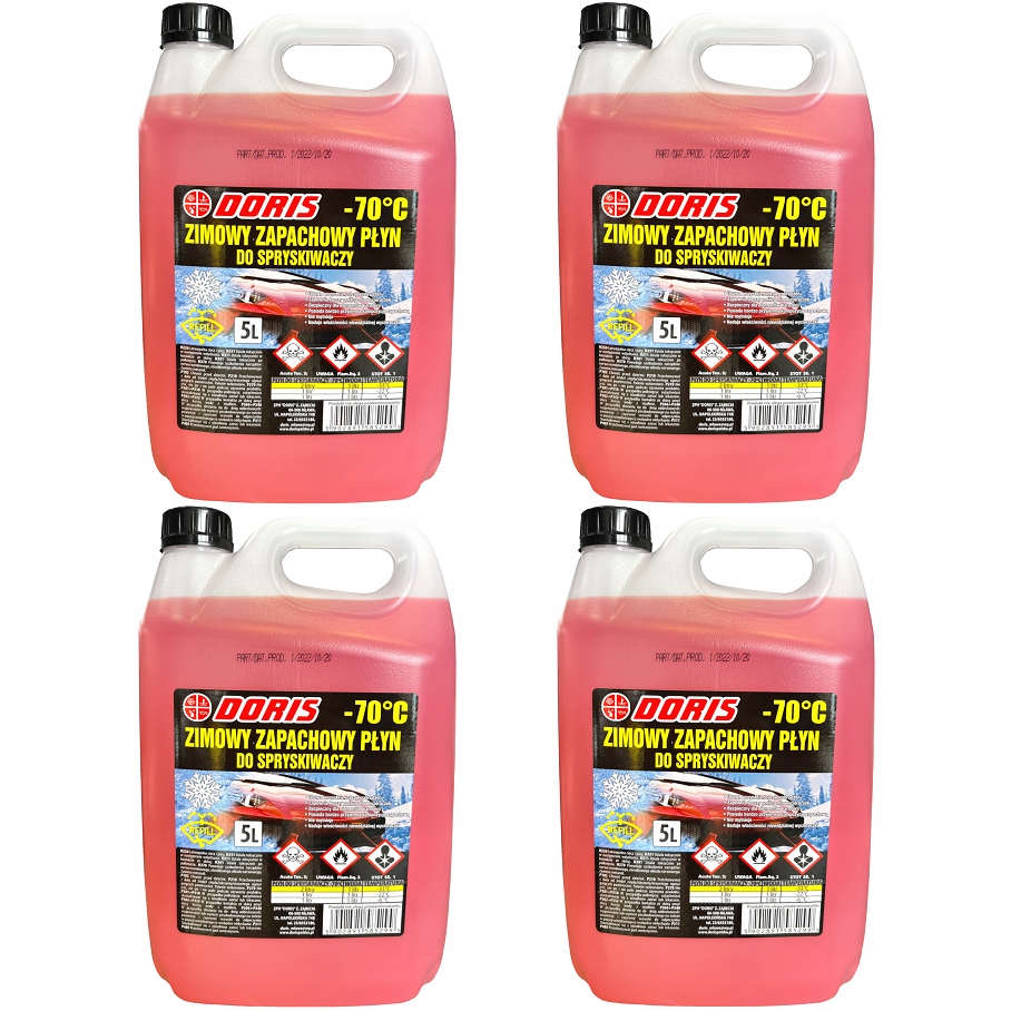 Koncentrat Płynu do spryskiwaczy Zapach -70 °C 20L 4x5L Metanol NIEBIESKI