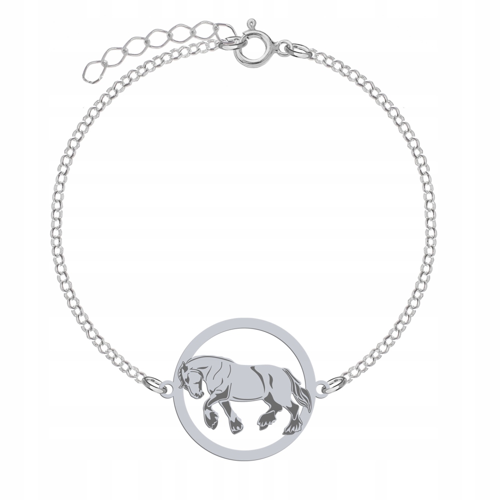 Stříbrný náramek s belgickým koníkem 925 Řetízek Šperky Gravírování