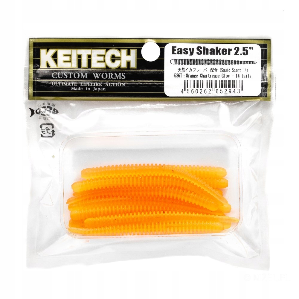 Keitech Easy Shaker 2,5'' 6,3cm 0,7g 371S Orange Gold Dust Glow 14szt op.