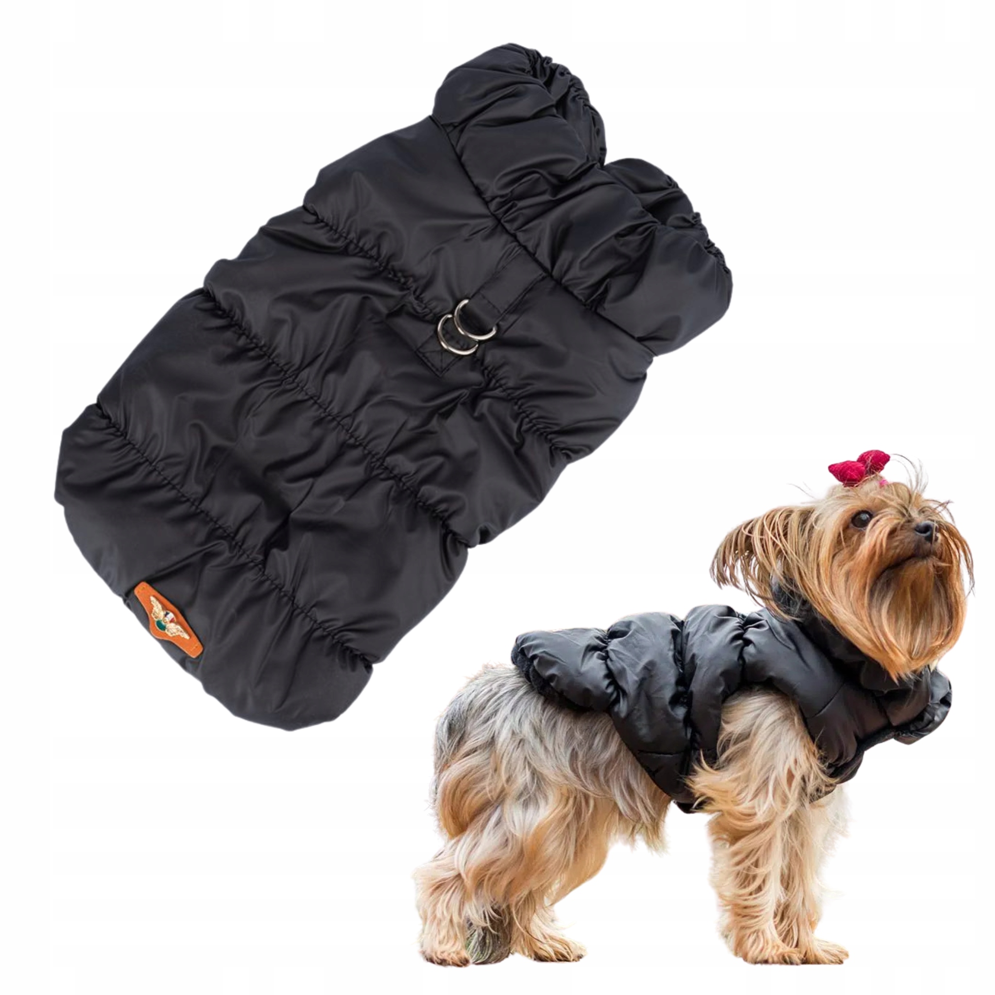 Teplá bunda pro psa se zapínáním na vodítko Margot Černá M