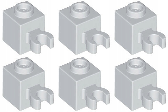 

Lego 30241b Klocek 1x1 Clip szary jasny (3g) 6 szt