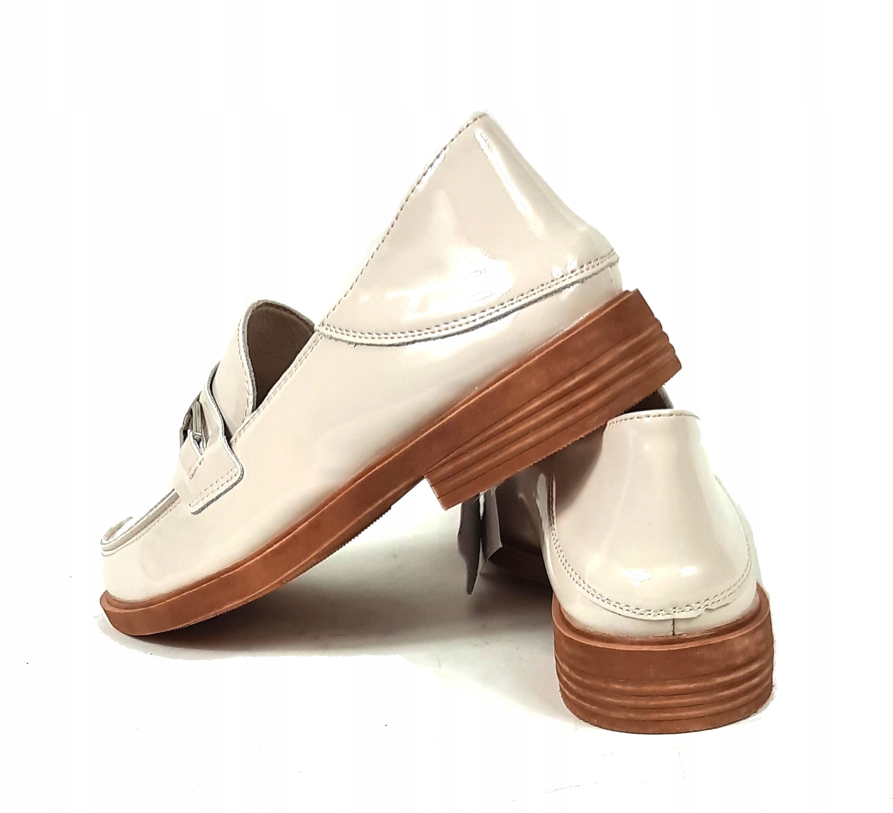 VINCEZA 58233 PÓŁBUTY MOKASYNY SKÓRZANE NA PŁASKIE BEŻOWE 41 Model 58233 beżowe