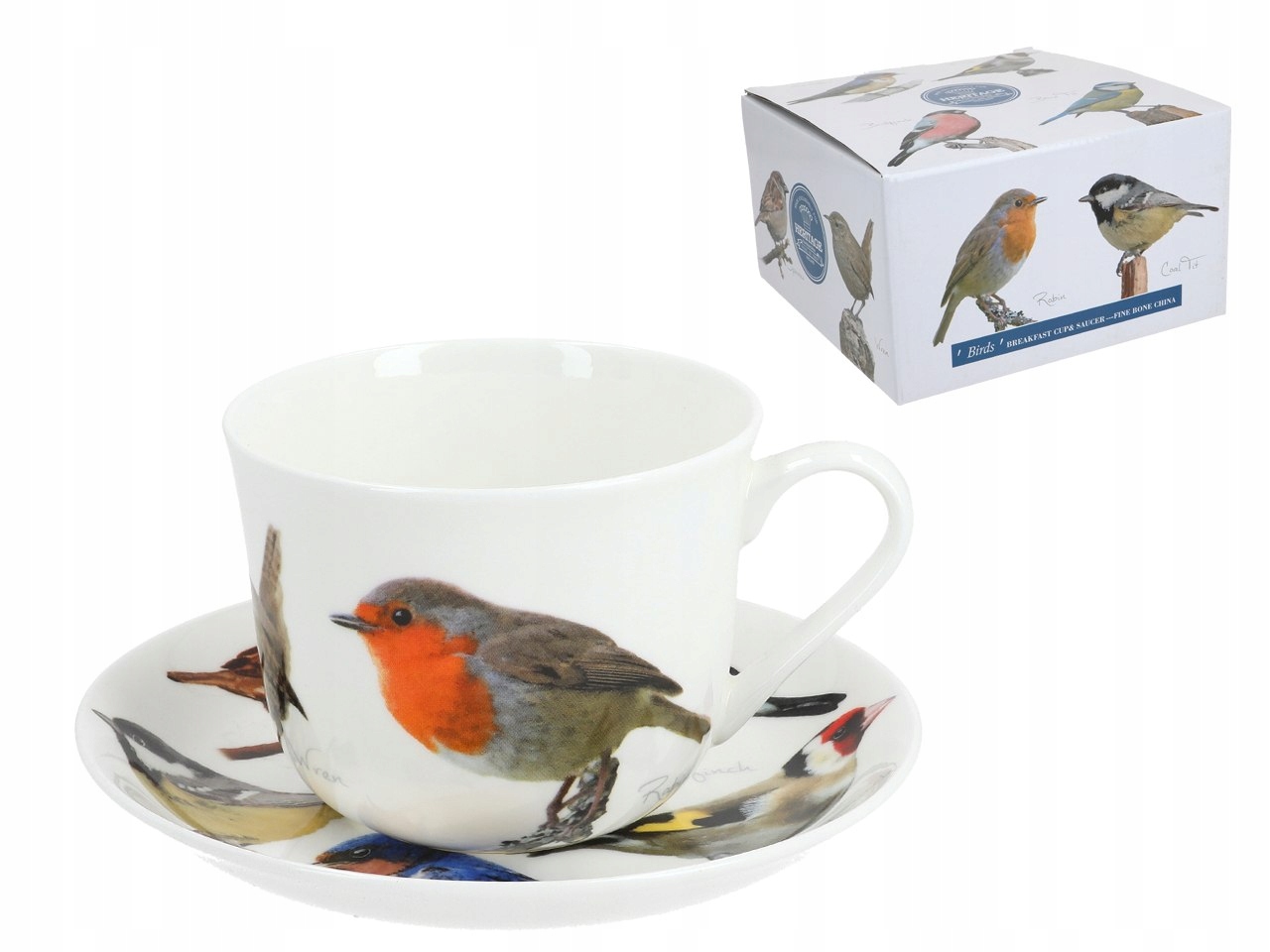 Raňajková šálka s podšálkou Garden Birds (FBCh)