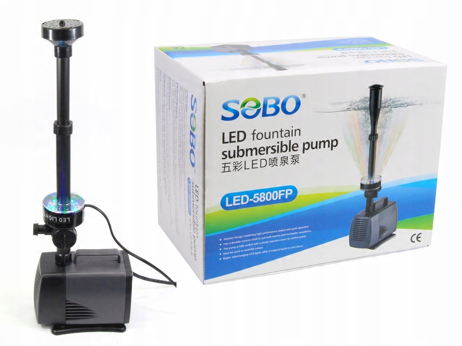 

Sobo Pompa Fontanna 3500l/h Z Oświetleniem Led Rgb